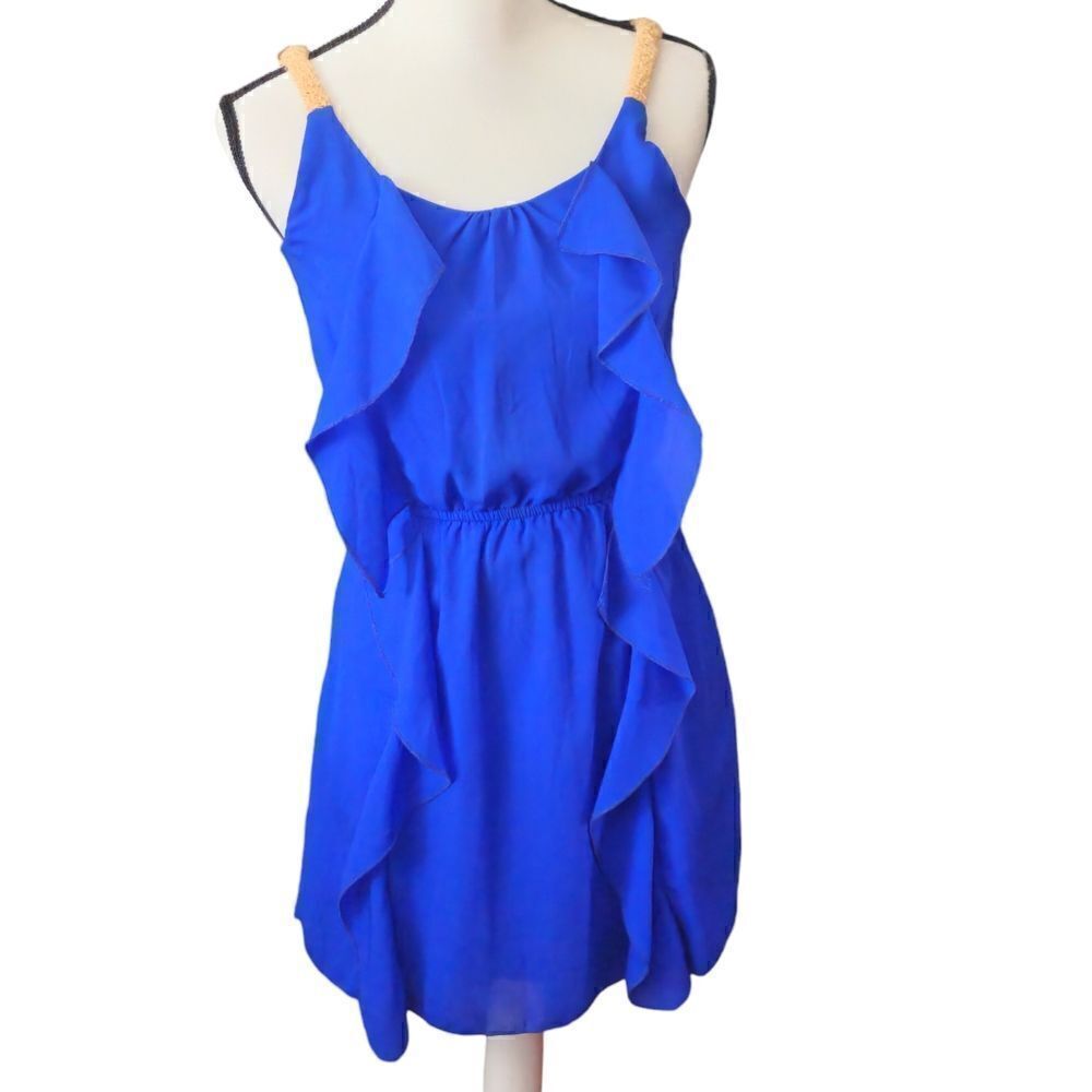 Royal Blue ruffled midi dress